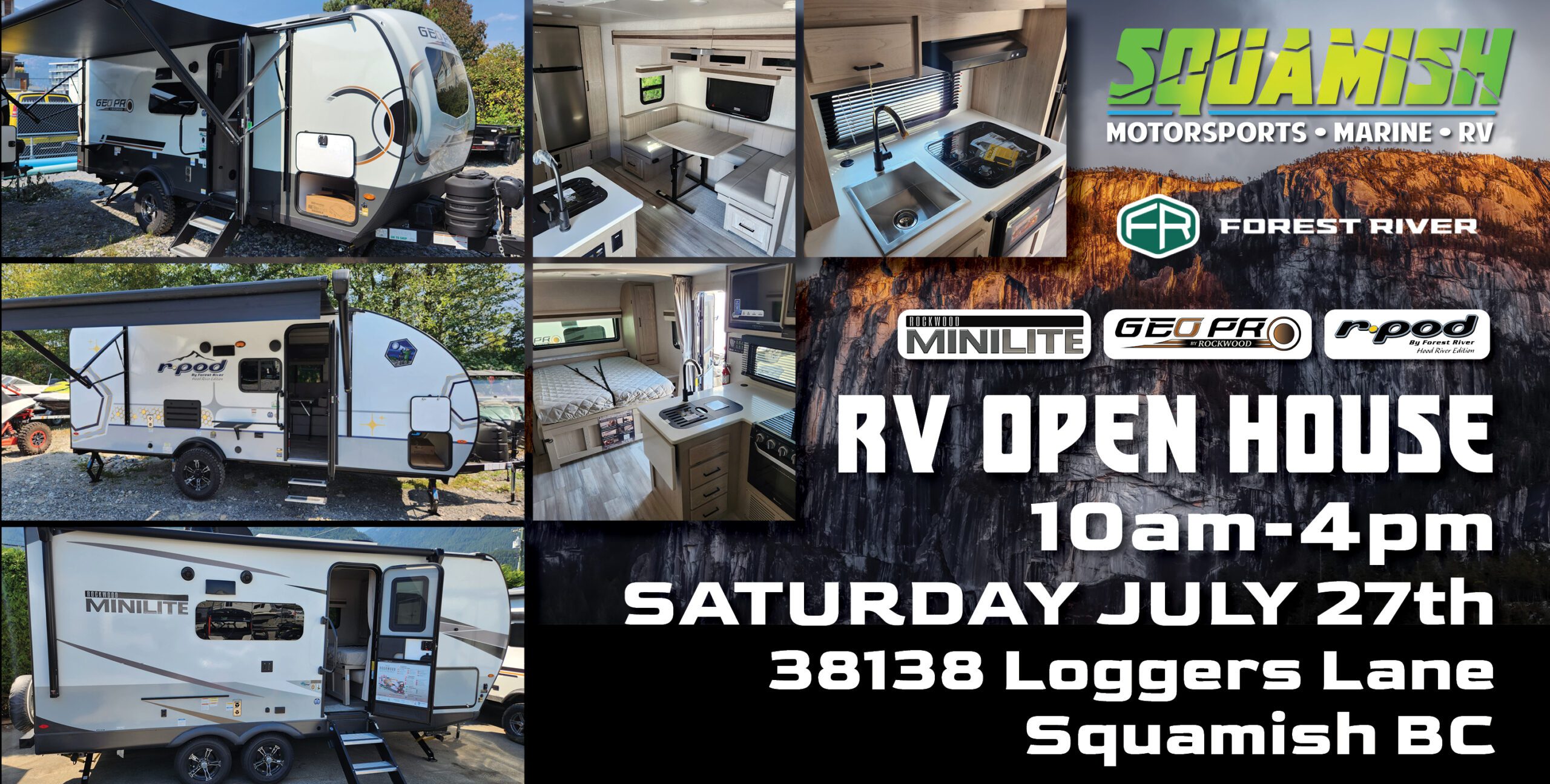 Summer RV OPEN HOUSE at Squamish Motorsports, Marine and RV - Sat July 27th